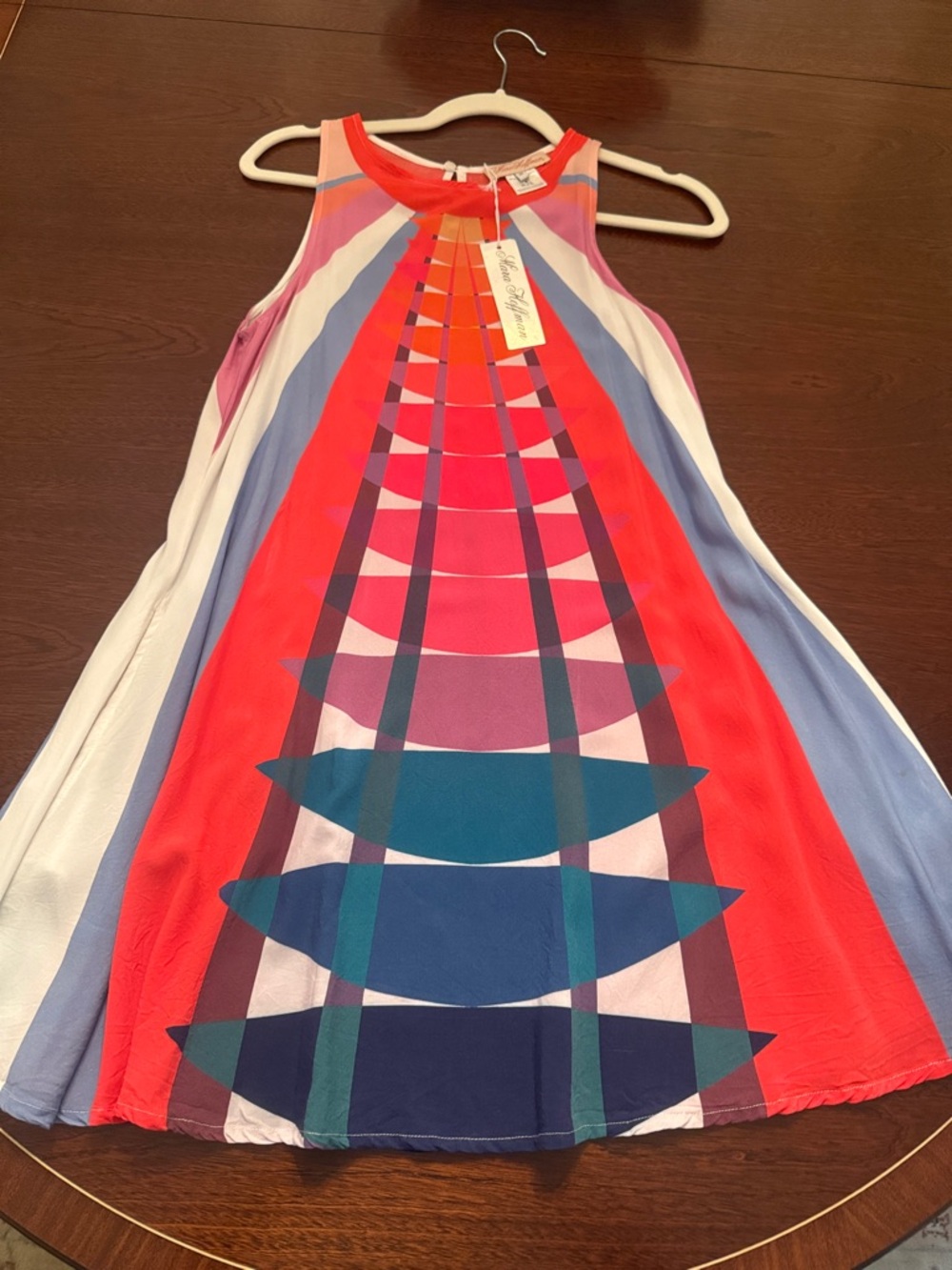 Mara Hoffman Multicolor Geometric A-Line Dress - Red, Blue, Pink, White Size XS
